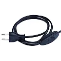 Cable de conexión con conector macho con interruptor, negro