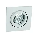 Luz downlight TULKA angular, giratorio IP20, recubrimiento con polvo, blanco mate