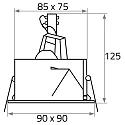 Rutec Luminaria empotrable MR16 giratorio, cuadrado IP20, mate, blanco