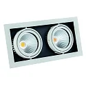 Luminaria empotrable CORU-80K de 2 llamas, angular, giro cardánico IP20, blanco regulable