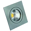 Luminaria de techo para exteriores CIRDAN COB rígido, cuadrado IP55, acero inoxidable regulable