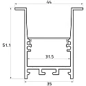 Perfil del collar TKP35/51 / 2M retroceder, profundo, aluminio eloxado