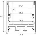 Perfil en U TUP35/35 versión de montaje en superficie, aluminio eloxado