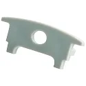 Tapa final COLLAR PROFILE FLAT plano, con orificio para el cable, gris