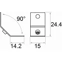 Rutec Projekt Abrazadera de montaje PFH351 - 45° - VARDAFLEX PLATIN inclinado, aluminio