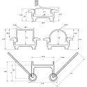 Rutec Projekt Perfil del collar FLAT 23/12K - 2M plano, aluminio eloxado