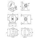 Rutec Projekt Accesorios de montaje PROFILE MOUNTING JOINT 90° - 2M ajustable, plata