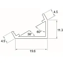 Rutec Projekt mounting bracket 30° / 60°, aluminium