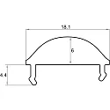 accessories profile cover LENS 15° - PFH405/8 / PFH415/8 / PFH425 / PFH435 / PFH455 - 2M symmetrical, with lens optics