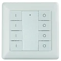Interruptor de pared de la radio 4 ZONE RF SINGLE COLOUR 4 canales, con salida de señal de radiocontrol (RF), blanco