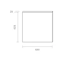SIGOR Panel de LED FLED 62X62 versión de montaje en superficie, 36W 3600lm 3000K 120° 120° CRI 80