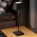 SIGOR Lámpara de mesa a pilas NUINDIE angular, CCT Switch IP54, negro nocturno regulable