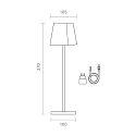 SIGOR Lámpara de mesa a pilas NUINDIE angular, CCT Switch IP54, negro nocturno regulable