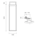 SIGOR Lámpara de mesa a pilas NUMOVE IP54, gris grafito regulable