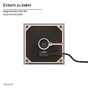 SIGOR battery table lamp NUTALIS 10X10CM cube shape, CCT Switch, with touch dimmer, with charger IP54, dune beige dimmable