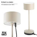 SIGOR battery table lamp VELUNA up / down, CCT Switch, set of 1, with touch dimmer IP44, dune beige dimmable