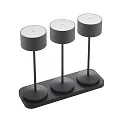 battery table lamp VELUNA up / down, CCT Switch, set of 3, with touch dimmer IP44, night black dimmable