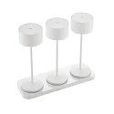 battery table lamp VELUNA up / down, CCT Switch, set of 3, with touch dimmer IP44, snow white dimmable