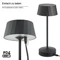 SIGOR battery table lamp FACETTA down, CCT Switch, set of 1, with touch dimmer IP44, night black dimmable