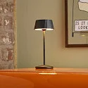 SIGOR battery table lamp FACETTA down, CCT Switch, set of 1, with touch dimmer IP44, night black dimmable