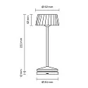 SIGOR battery table lamp FACETTA down, CCT Switch, set of 1, with touch dimmer IP44, night black dimmable