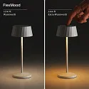 SIGOR battery table lamp FACETTA down, CCT Switch, set of 1, with touch dimmer IP44, snow white dimmable