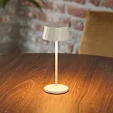 SIGOR Lámpara de mesa a pilas FACETTA abajo, CCT Switch, juego de 1, con regulador táctil IP44, beige duna regulable