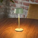SIGOR battery table lamp FACETTA down, CCT Switch, set of 1, with touch dimmer IP44, sage green dimmable