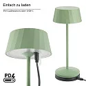 SIGOR battery table lamp FACETTA down, CCT Switch, set of 1, with touch dimmer IP44, sage green dimmable