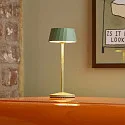 SIGOR battery table lamp FACETTA down, CCT Switch, set of 1, with touch dimmer IP44, sage green dimmable