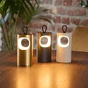 SIGOR battery table lamp LUNARI with USB connection, CCT Switch, with handle, with touch dimmer IP44, mat, night black dimmable
