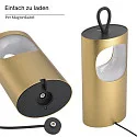 SIGOR Lámpara de mesa a pilas LUNARI con conexión USB, CCT Switch, con asa, con regulador táctil IP44, dorado, mate regulable