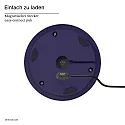 SIGOR Lámpara de mesa a pilas NUMOTION CCT Switch, con regulador táctil IP54, recubrimiento con polvo, azul ciruela regulable