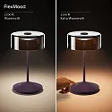 SIGOR Lámpara de mesa a pilas NUMOTION CCT Switch, con regulador táctil IP54, recubrimiento con polvo, azul ciruela regulable