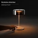 SIGOR Lámpara de mesa a pilas NUMOTION CCT Switch, con regulador táctil IP54, recubrimiento con polvo, azul ciruela regulable