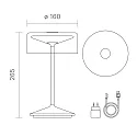 SIGOR Lámpara de mesa a pilas NUMOTION CCT Switch, con regulador táctil IP54, recubrimiento con polvo, azul ciruela regulable