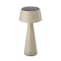 solar table lamp SOLINO tiltable, with accumulator, with USB charging function, magnetic mounting IP44, mat, dune beige dimmable