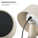 SIGOR Lámpara solar de mesa SOLINO inclinable, con batería, con función de carga USB, montaje magnético IP44, mate