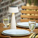 SIGOR Lámpara solar de mesa SOLINO inclinable, con batería, con función de carga USB, montaje magnético IP44, mate