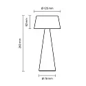 SIGOR Lámpara solar de mesa SOLINO inclinable, con batería, con función de carga USB, montaje magnético IP44, mate