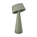 SIGOR Lámpara de mesa a pilas SOLINO IP44, verde salvia regulable