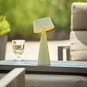 SIGOR Lámpara de mesa a pilas SOLINO IP44, verde salvia regulable