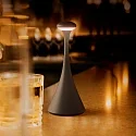 SIGOR Lámpara de mesa a pilas NUDROP MINI CCT Switch, con regulador táctil IP54, negro nocturno regulable
