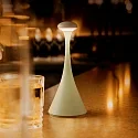 SIGOR Lámpara de mesa a pilas NUDROP MINI CCT Switch, con regulador táctil IP54, verde salvia regulable