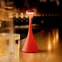 SIGOR Lámpara de mesa a pilas NUDROP MINI CCT Switch, con regulador táctil IP54, rojo de fuego regulable