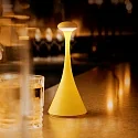 SIGOR Lámpara de mesa a pilas NUDROP MINI CCT Switch, con regulador táctil IP54, amarillo soleado regulable