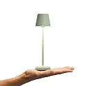 SIGOR battery table lamp NUINDIE POCKET USB-C up / down, with USB connection, CCT Switch, with touch dimmer IP54, sage green dimmable