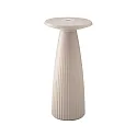 battery table lamp NUFLAIR CCT Switch, with touch dimmer, perforated IP54, dune beige dimmable