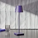 SIGOR Lámpara de mesa a pilas NUINDIE USB-C redondo, CCT Switch, con regulador táctil IP54, azul ciruela regulable
