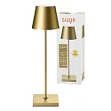 SIGOR battery table lamp NUINDIE USB-C up / down, with USB connection, CCT Switch, with touch dimmer IP54, gold anodised dimmable